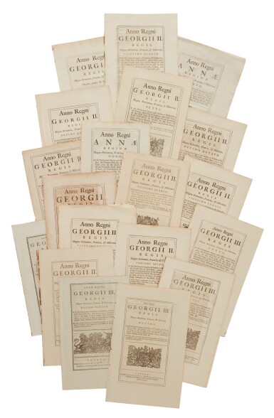 View full screen - View 1 of Lot 41. Parliamentary Acts | A collection of approximately 26 Parliamentary Acts, mostly relating to North America.