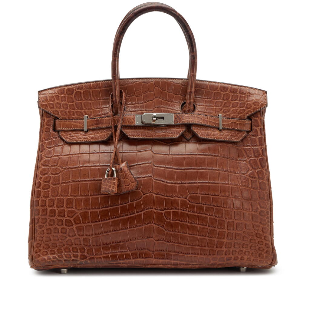 View full screen - View 1 of Lot 108. Fauve Matte Niloticus Crocodile Birkin 35 Palladium Hardware, 2011.