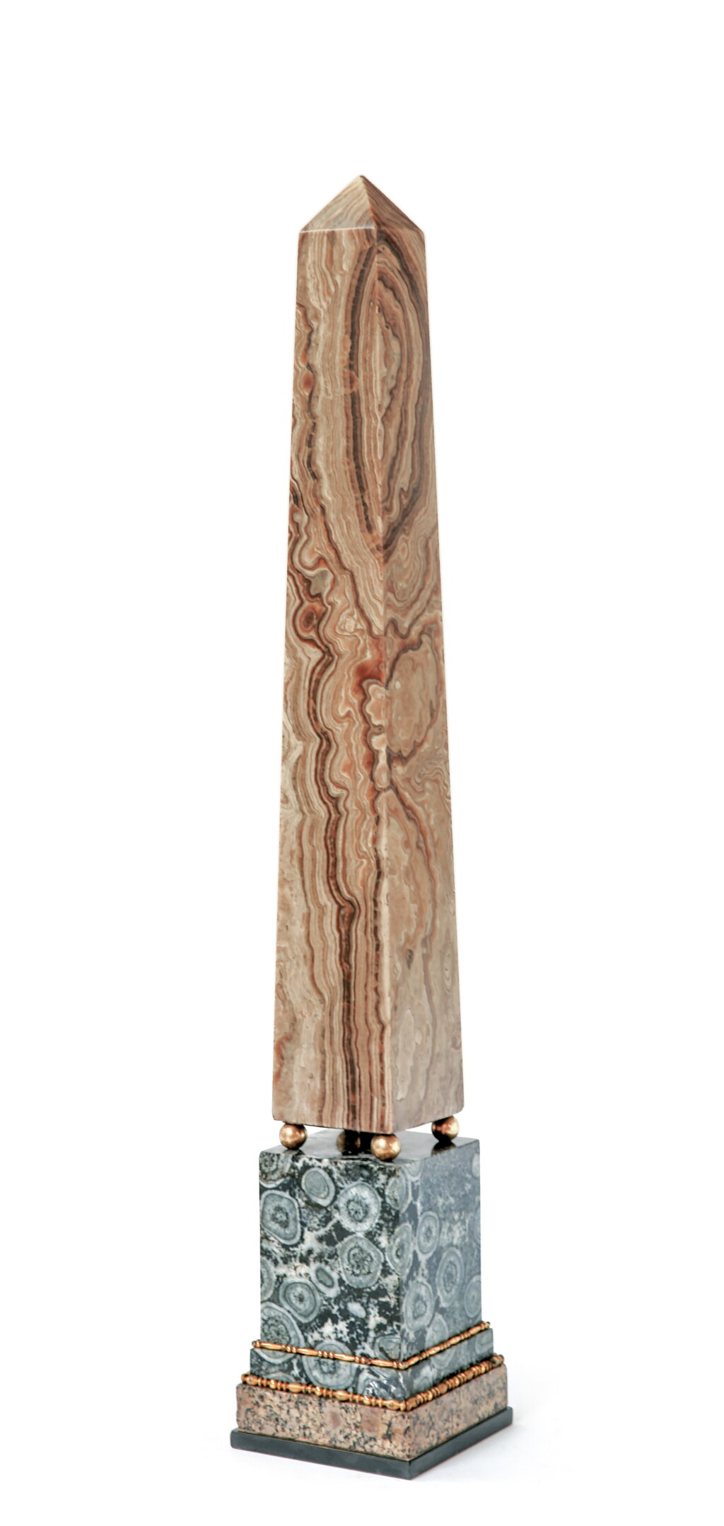 View full screen - View 1 of Lot 111. AN ITALIAN ALABASTER, DIORITE AND GILT-BRONZE OBELISK, ROME, LATE 18TH CENTURY | OBÉLISQUE EN ALBÂTRE, DIORITE ET BRONZE DORÉ, TRAVAIL ITALIEN, ROME, DE LA FIN DU XVIIIE SIÈCLE.