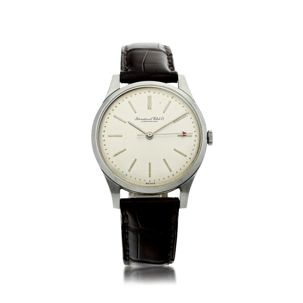 View full screen - View 1 of Lot 84. IWC | A STAINLESS STEEL CENTER SECONDS WRISTWATCH, CIRCA 1975.