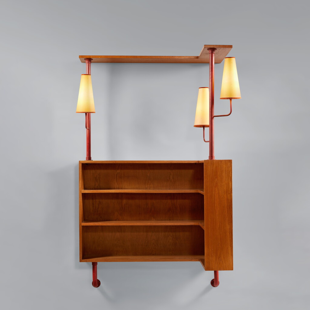 View full screen - View 1 of Lot 68. Three-Light Corner Bookcase.