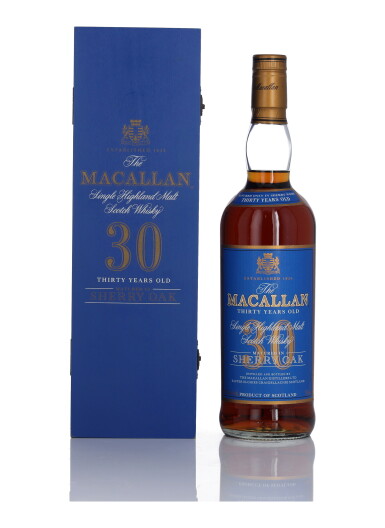 View full screen - View 1 of Lot 89. The Macallan 30 Year Old Sherry Oak Blue Box 43.0 abv NV (1 BT 75cl).