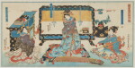 Utagawa Kunisada (1786-1865) Utagawa Kuniteru I (Sadashige, active circa 1820-60), Three woodblock print triptychs, Edo period, 19th century
