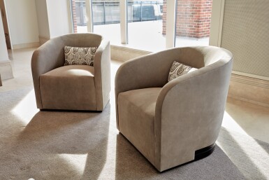 View full screen - View 1 of Lot 466. Pair of Swivel Armchairs.
