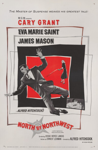 View full screen - View 1 of Lot 81. NORTH BY NORTHWEST (1959) POSTER, US.