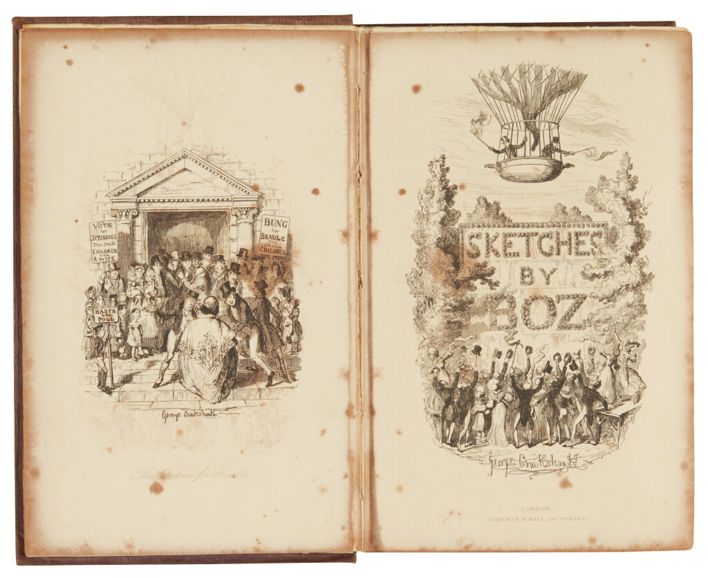 View full screen - View 1 of Lot 14. Dickens, Sketches by Boz, 1839, first one volume edition.
