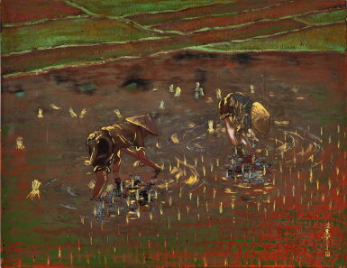 View full screen - View 1 of Lot 2018. Pham Hau 范光厚 | Planting Rice 種水稻.