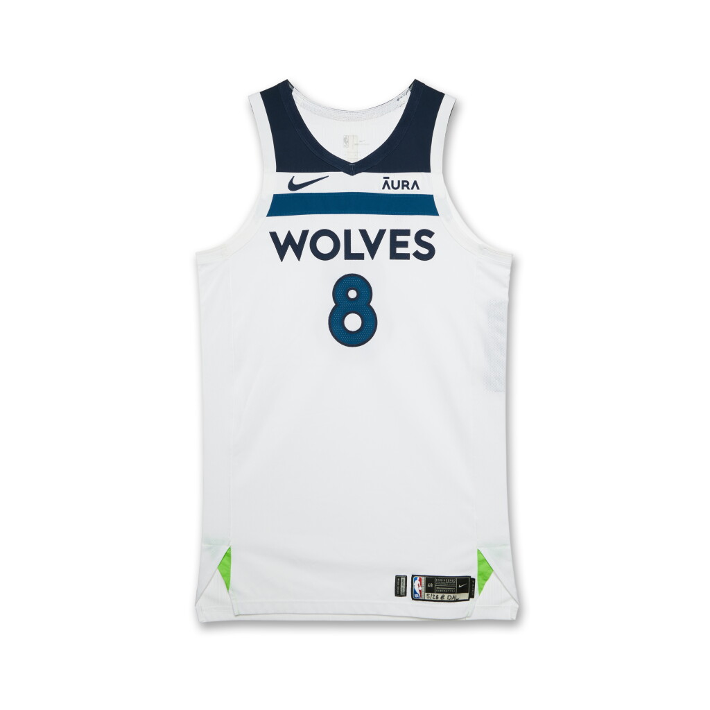 View full screen - View 1 of Lot 165. Josh Minott Minnesota Timberwolves 2024 NBA Playoffs Western Conference Semifinals Game Worn Association Edition Jersey | Game 3.