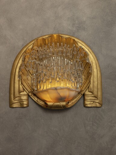 View full screen - View 1 of Lot 10. Pair of unique Fleurs wall lights, 1922.