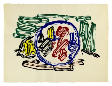 View full screen - View 1 of Lot 129. Apple and Lemon, from Seven Apple Woodcuts (Corlett 193; RLCR 3186).