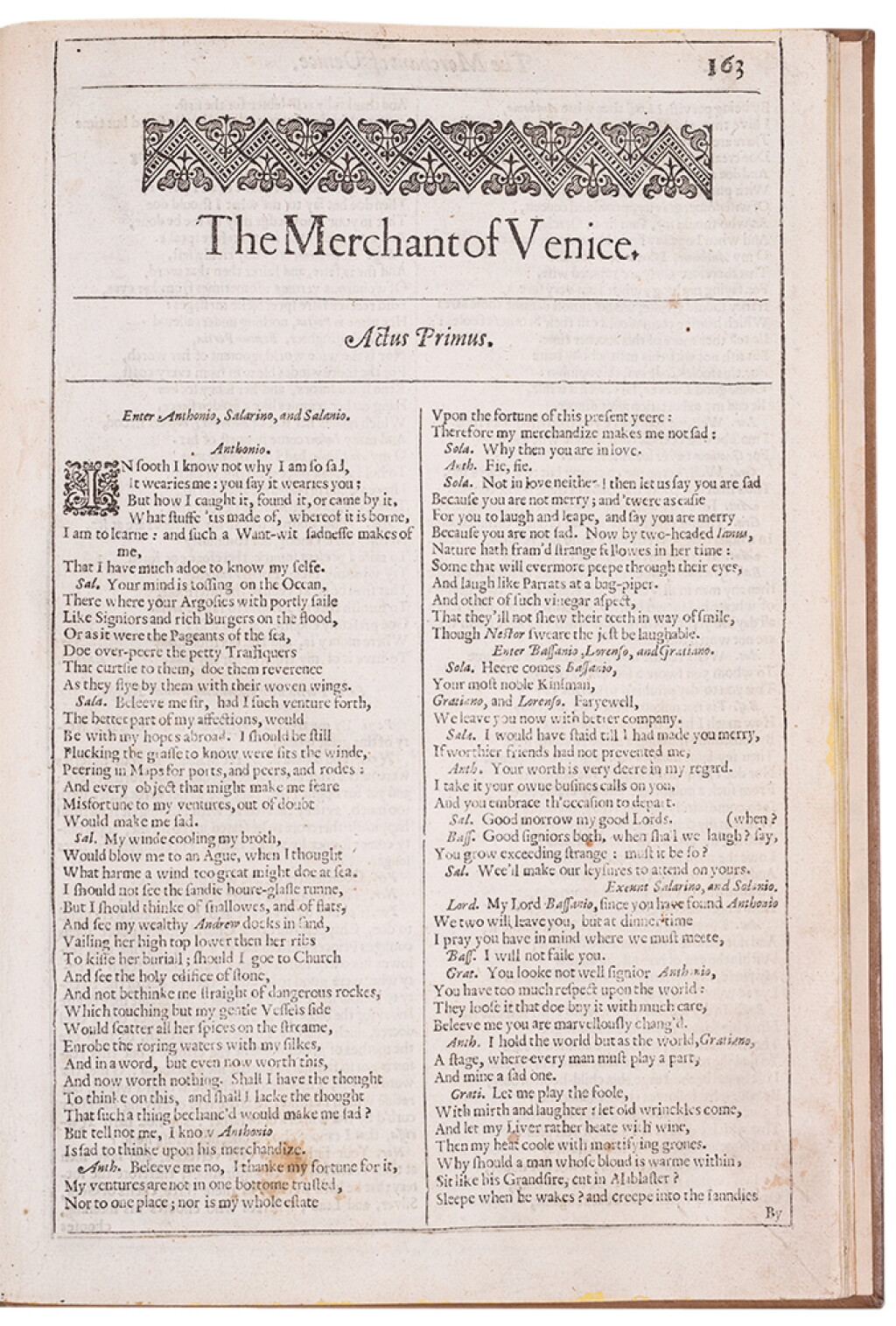 View full screen - View 1 of Lot 1145. Shakespeare, William | The Merchant of Venice. From Shakespeare's Second Folio.