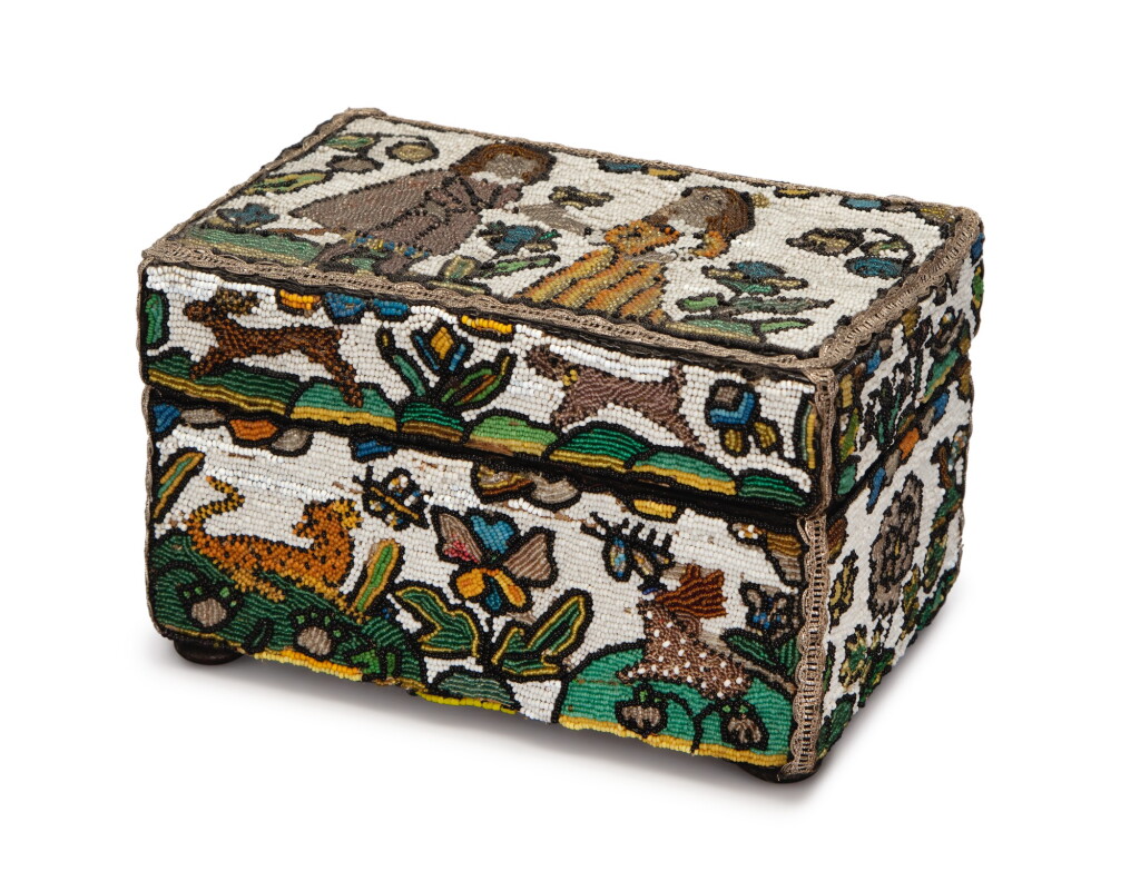 View full screen - View 1 of Lot 56. Charles II Beadwork Box, Beadwork, circa 1670.