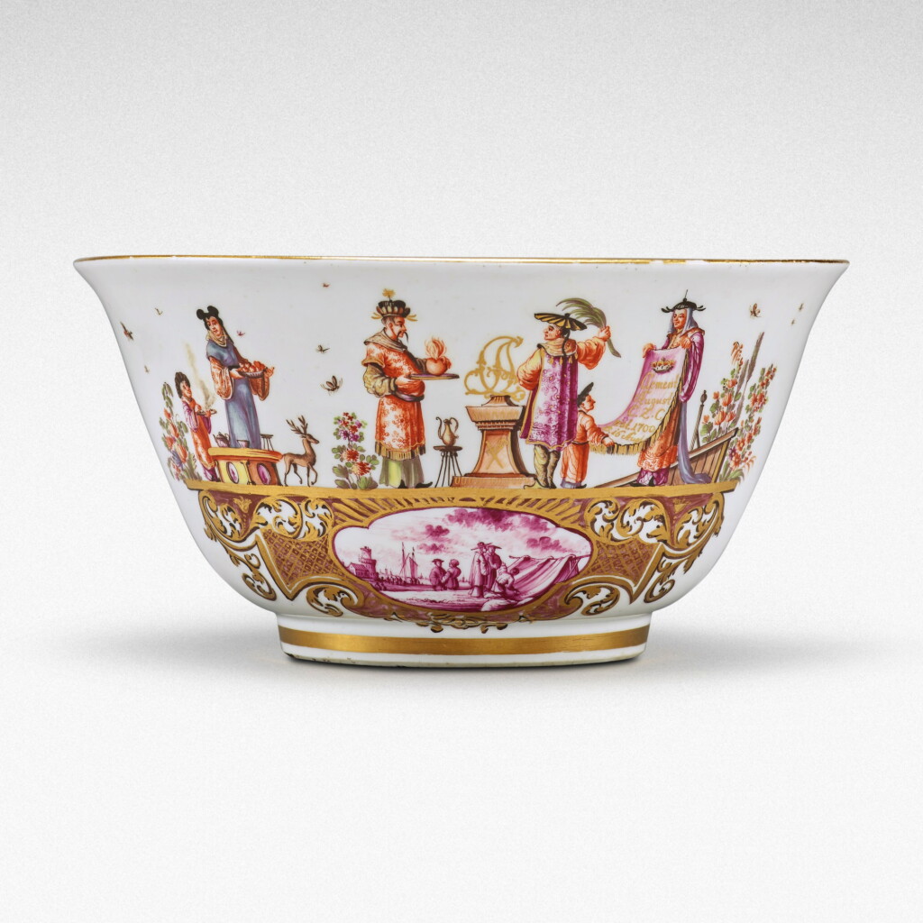 View full screen - View 1 of Lot 78. A unique Meissen armorial waste bowl from the service made for Clemens August, Elector of Cologne, Circa 1735.