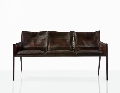 View full screen - View 1 of Lot 125. A Rare Three-Seat Settee.