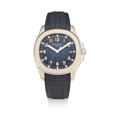 View full screen - View 1 of Lot 361. PATEK PHILIPPE | AQUANAUT, REFERENCE 5168 A WHITE GOLD WRISTWATCH WITH DATE, MADE TO COMMEMORATE THE 20TH ANNIVERSARY OF THE AQUANAUT, CIRCA 2017.