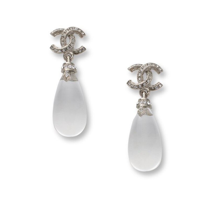Dangle Earrings Silver Chanel Pearl Earrings 2018 Clear Resin