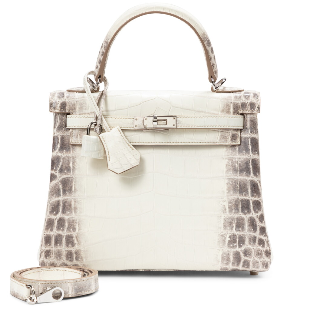 View full screen - View 1 of Lot 625. White Matte Niloticus Crocodile Himalaya Kelly 25 Retourné Palladium Hardware, 2022.