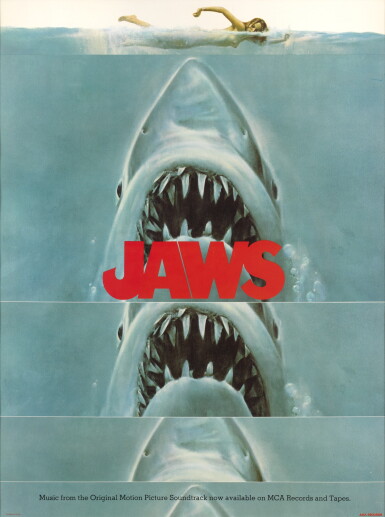 View full screen - View 1 of Lot 25. Jaws (1975), MCA Records soundtrack poster, US.