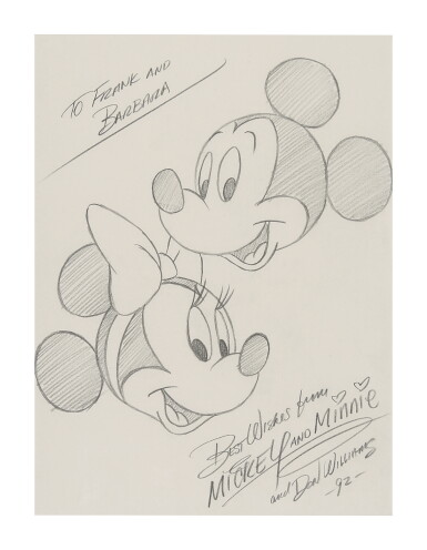 View full screen - View 1 of Lot 1094. MICKEY AND MINNIE MOUSE | ORIGINAL SKETCH BY DON WILLIAMS.
