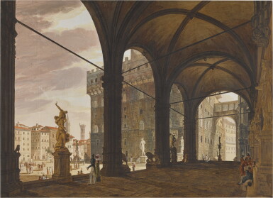 View full screen - View 1 of Lot 94. View of the Loggia dei Lanzi, Florence.