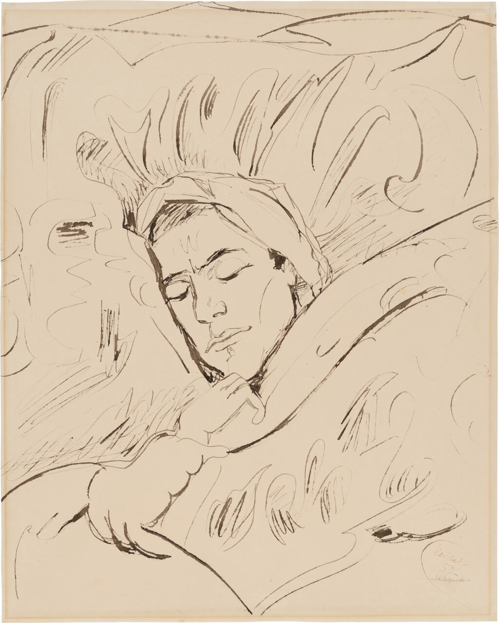 View full screen - View 1 of Lot 43. Schlafende (Sleeping Woman) .