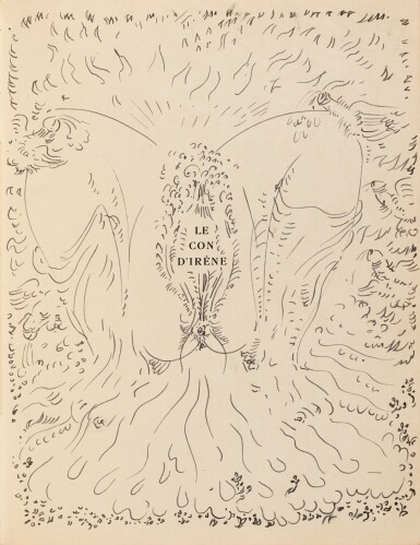 View full screen - View 1 of Lot 111. . Le Con d'Irène. 1928. Dessin érotique de Masson. Envoi à Nancy Cunard et Eluard. Coll Lacan.