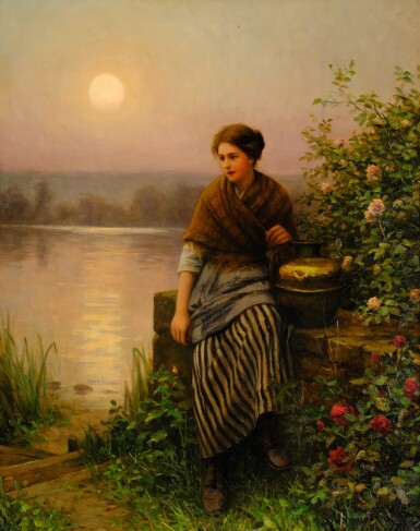 View full screen - View 1 of Lot 189. Gathering Roses at Dusk.