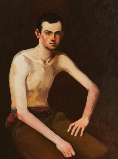 View full screen - View 1 of Lot 297. GUSTAVE BLACHE III | SEATED YOUNG MAN.