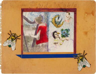 View full screen - View 1 of Lot 535. Collage con dos moscas.