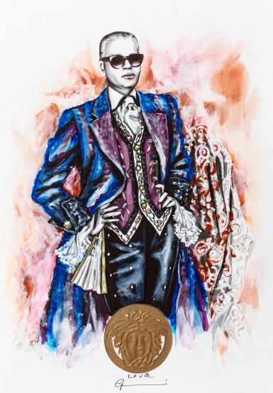 View full screen - View 1 of Lot 418. Portrait of Karl Lagerfeld.