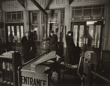 View full screen - View 1 of Lot 151. El Station Interior, 6th and 9th Avenue Lines, Downtown Side, 72nd Street and Columbus Avenue, Manhattan.