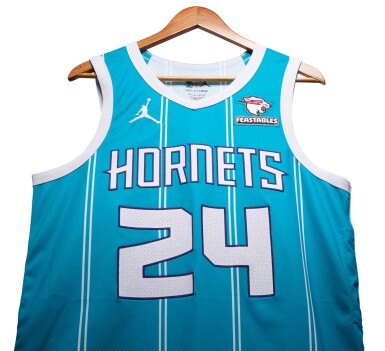 View full screen - View 1 of Lot 20. Brandon Miller ‘Rookie Season’ Charlotte Hornets 2023-2024 Game Worn Icon Edition Jersey .