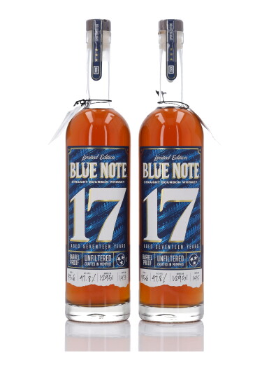 View full screen - View 1 of Lot 368. Blue Note Barrel Proof 17 Year Old 95.6 Proof NV (2 Bottles 75cl).
