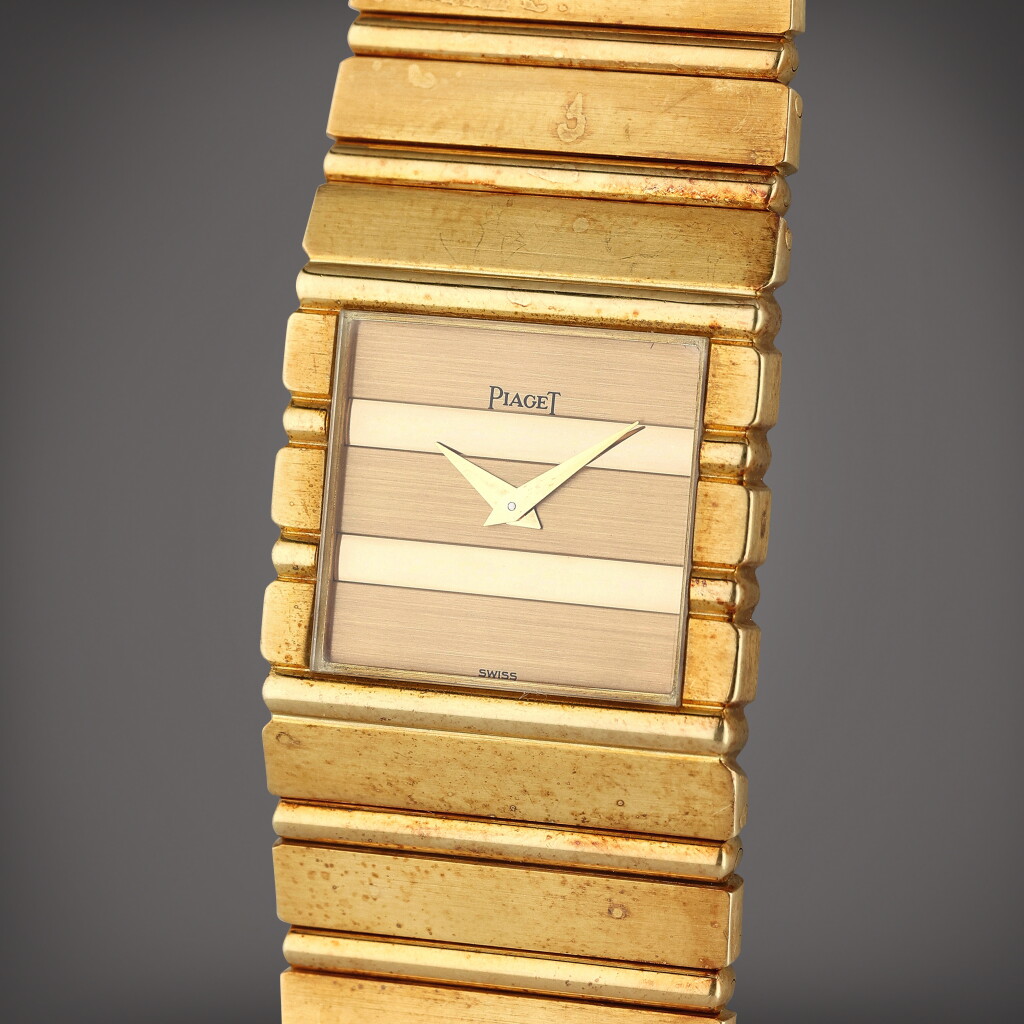View full screen - View 1 of Lot 90. Reference 7131C 701 Piaget Polo | A yellow gold bracelet watch, Circa 1983.