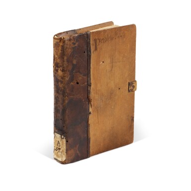 View full screen - View 1 of Lot 67. Caracciolus, Le prediche di Frate Roberto, Venice, 1488, half calf, manuscript endleaves.