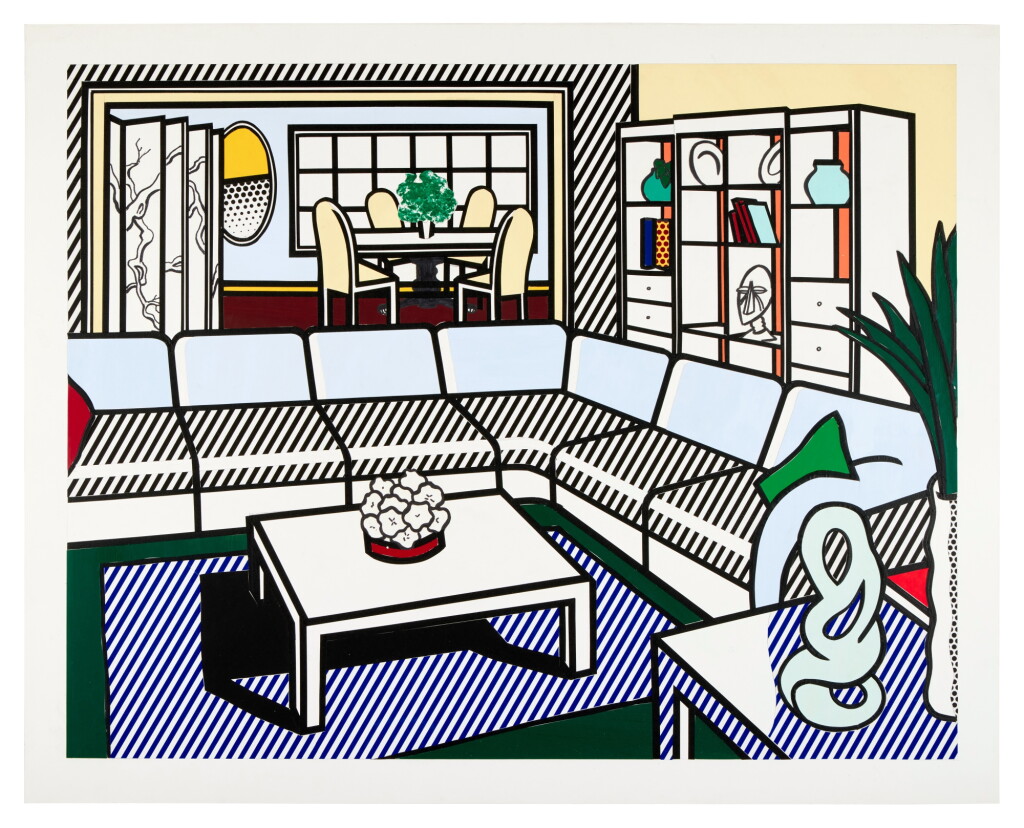 View full screen - View 1 of Lot 209. Interior with African Mask (Study).