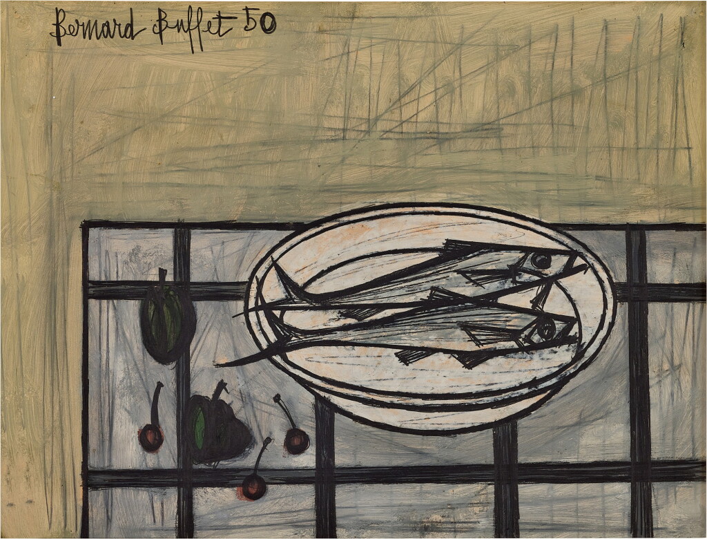 View full screen - View 1 of Lot 781. Bernard Buffet 貝爾納・布菲 | Les Deux Poissons 魚.