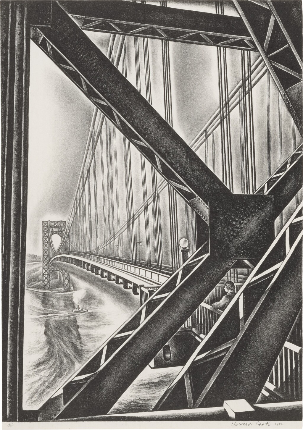 View full screen - View 1 of Lot 38. George Washington Bridge with "B" (Duffy 156).