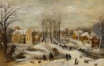 Voyageurs dans un paysage hivernal