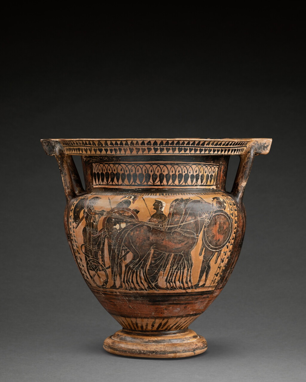 View full screen - View 1 of Lot 108. An Attic Black-figured Column Krater, circa 540-530 B.C..