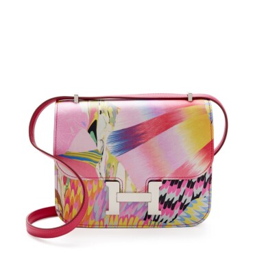 View full screen - View 1 of Lot 90. Multicolor Marbled Silk and Rose Mexico Swift Constance 18 Palladium Hardware, 2021.