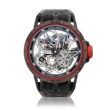 View full screen - View 1 of Lot 2014. Excalibur Spider, Reference DBEX0779 | A unique DLC-coated titanium skeletonized wristwatch, Circa 2018 | 羅杰杜彼 | Excalibur Spider 型號DBEX0779 | 獨一無二DLC塗層處理鈦金屬鏤空腕錶,約2018年製.