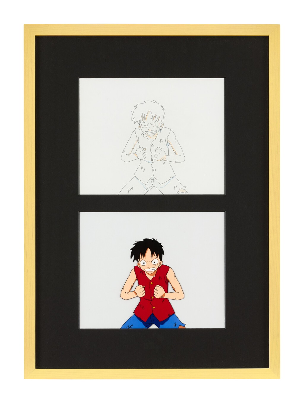 View full screen - View 1 of Lot 33. ONE PIECE BY TOEI ANIMATION 海賊王 by 東映動畫 | MONKEY D. LUFFY ANIMATION CEL AND SKETH (SET OF TWO) 莫奇·D·路飛手稿與草圖(兩件一組).