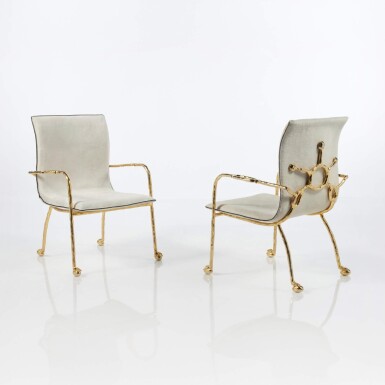 View full screen - View 1 of Lot 142. Pair of "Baron" Armchairs.