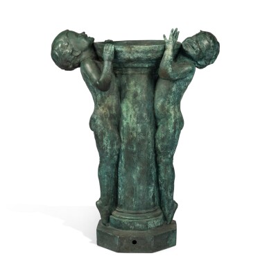 View full screen - View 1 of Lot 479. Fountain with Two Young Girls.
