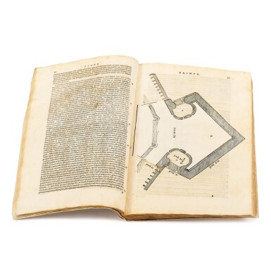 View full screen - View 1 of Lot 241. Vitruvius, De architectura libri decem, Venice, 1567, contemporary limp vellum.