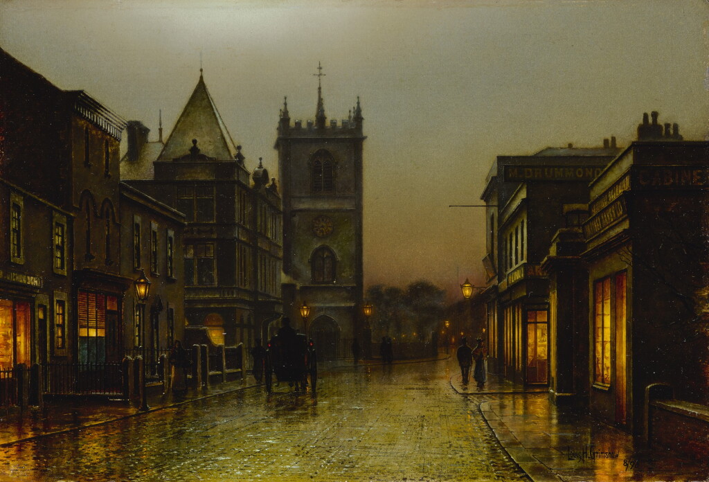 View full screen - View 1 of Lot 54. LOUIS GRIMSHAW | STREET SCENE.