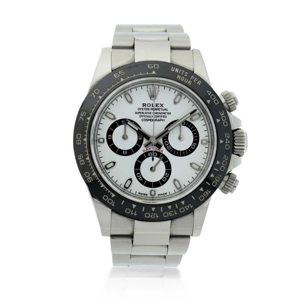 View full screen - View 1 of Lot 26. Reference 116500 Daytona A stainless steel automatic chronograph wristwatch with bracelet, Circa 2018.
