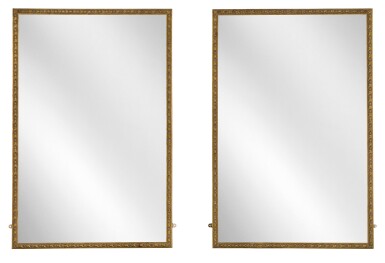 View full screen - View 1 of Lot 86. A PAIR OF VICTORIAN PARCEL-GILT AND CREAM PAINTED 'BALLROOM' MIRRORS, 19TH CENTURY.