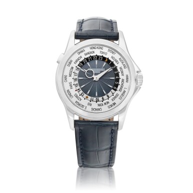 View full screen - View 1 of Lot 8114. Reference 5130 | A platinum world time wristwatch, Circa 2007 | 百達翡麗 | 型號5130 | 鉑金世界時間腕錶,約2007年製.